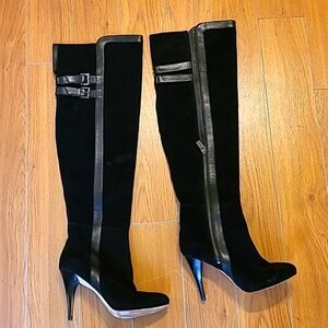 Michael Kors High Heel Black Over the Knee Boots Size 7 5 Suede